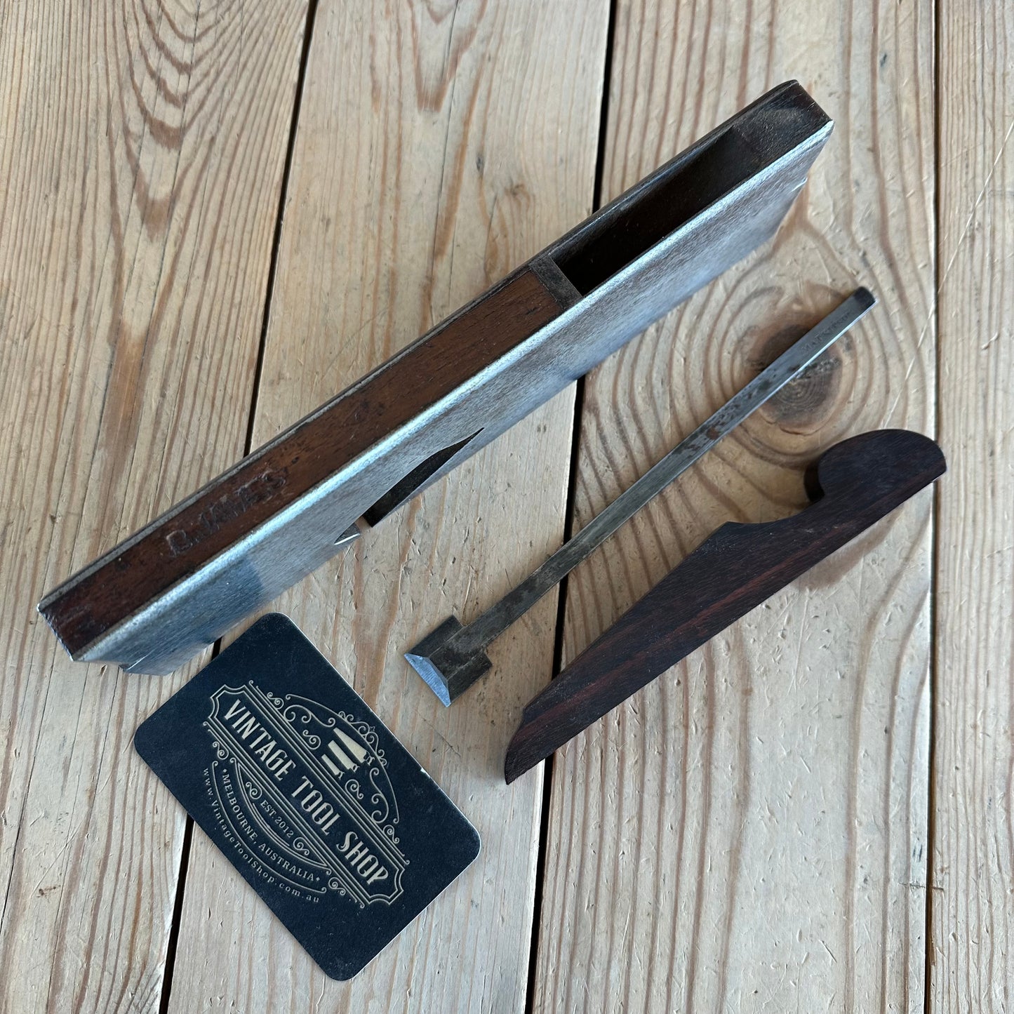 N1923 Antique SPIERS Scotland 3/4” 19mm wide Iron & MAHOGANY INFILL Shoulder PLANE