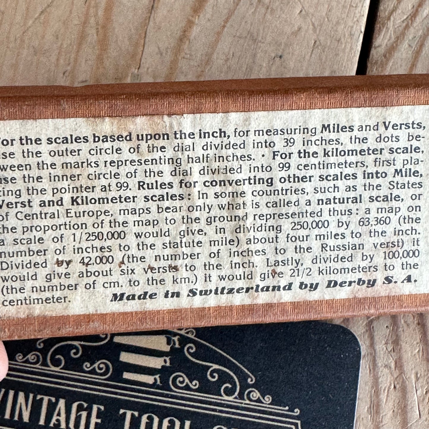 H1879 Vintage DERBY of Switzerland No:55 MAP DISTANCE MEASURING TOOL