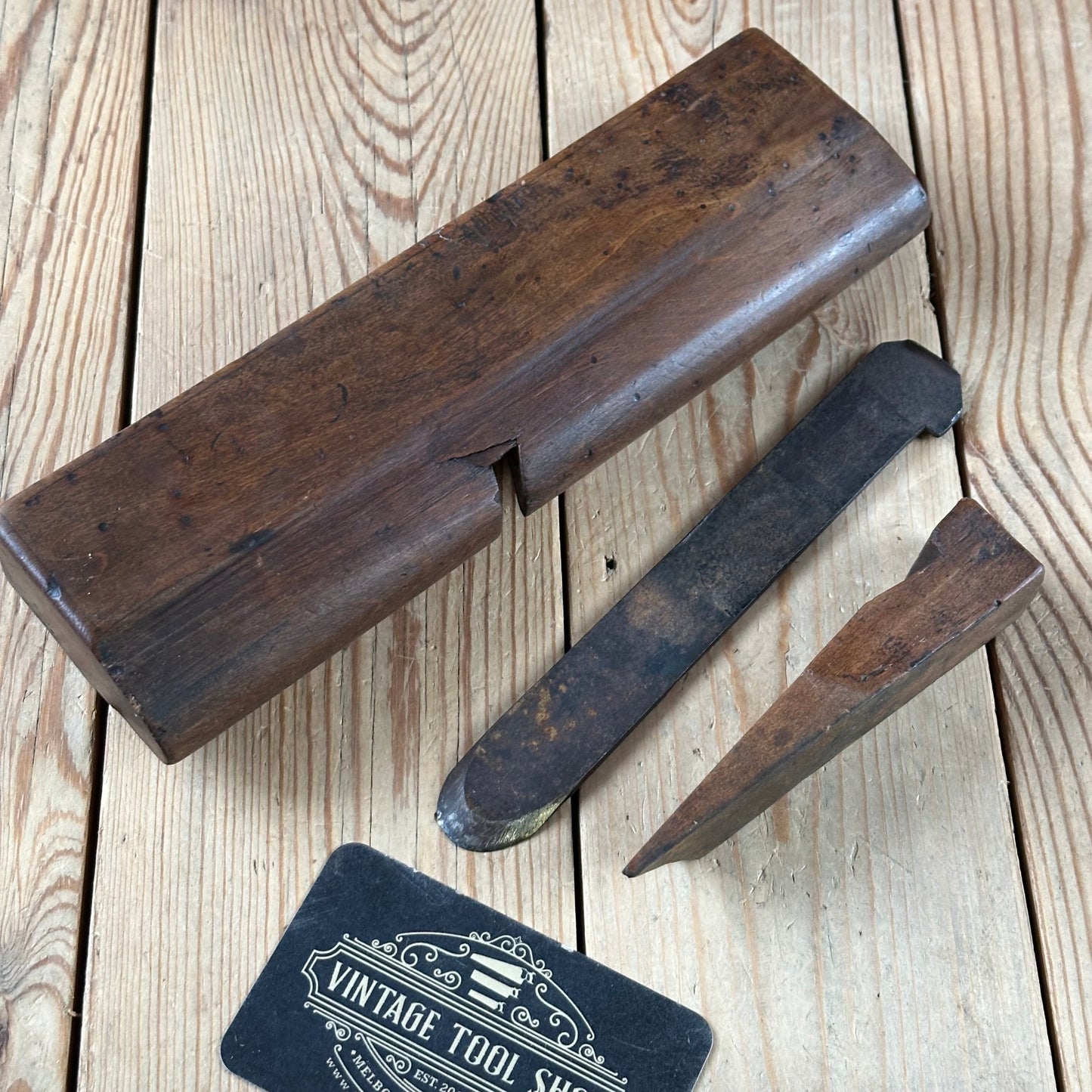 Y574 Antique FRENCH Wooden moulding PLANE display