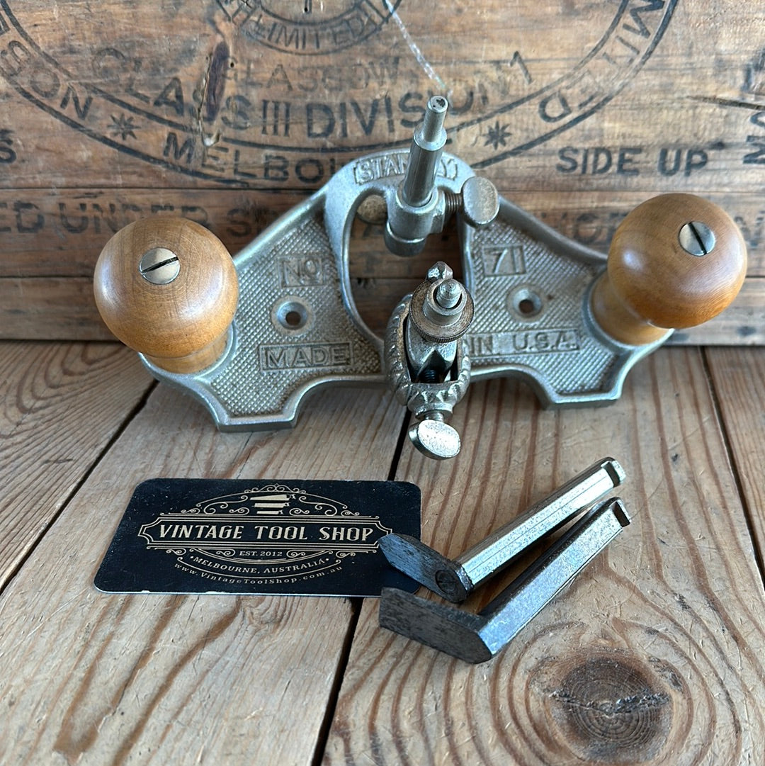 N1078 Vintage STANLEY USA No.71 Type 10 Router PLANE IOB