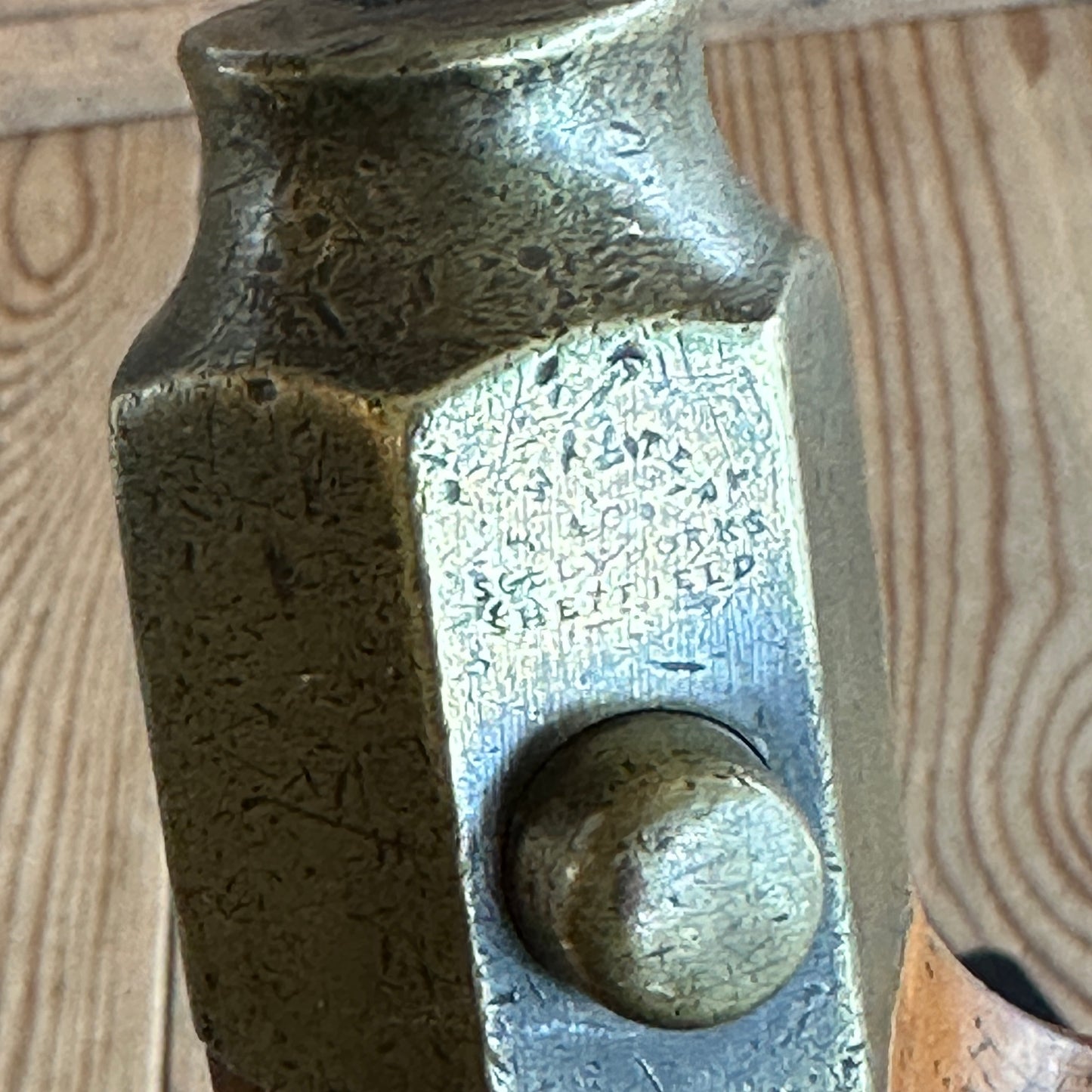 SOLD N697 Antique D.FLATHER & SONS BEECH & EBONY Brass Plated wooden BRACE