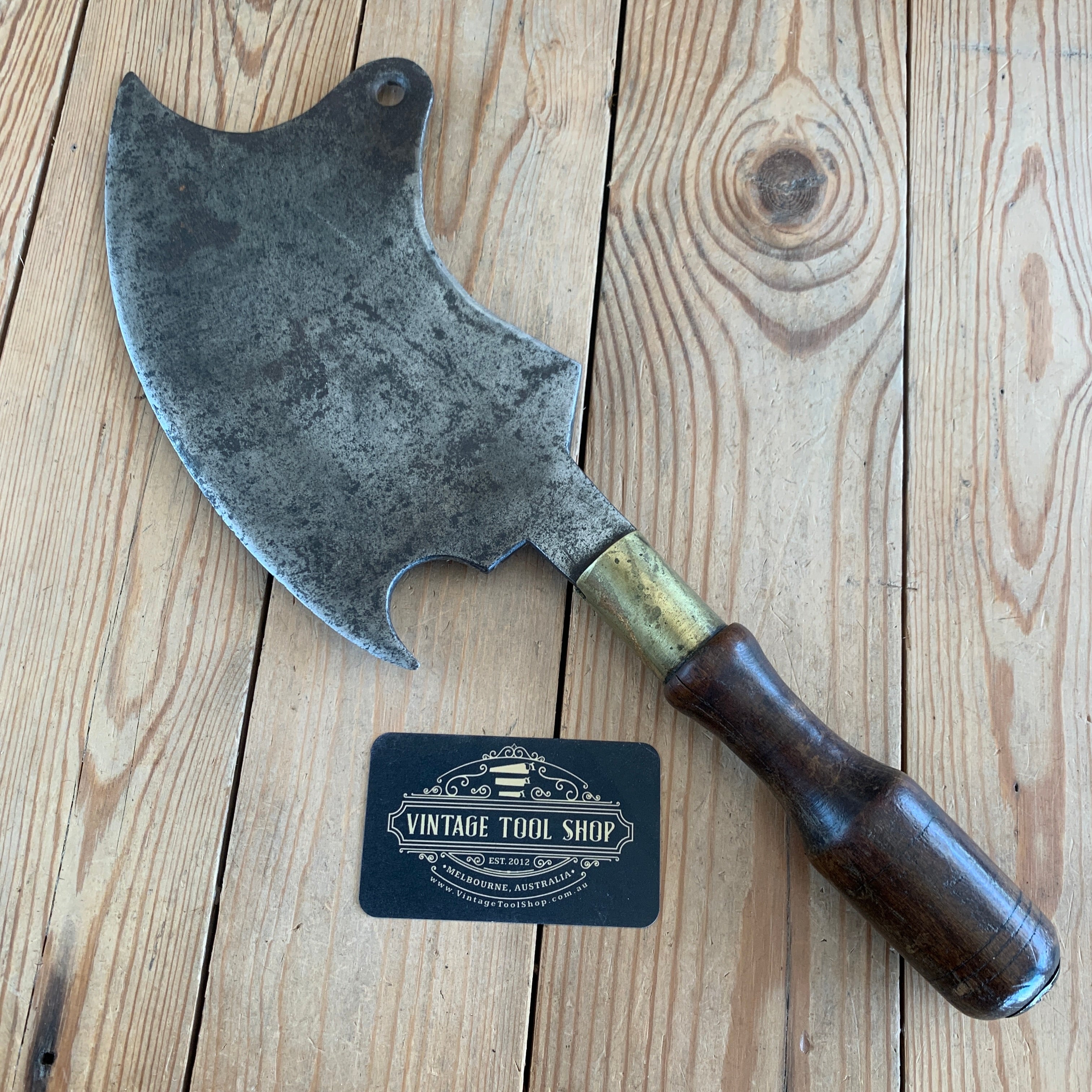 SOLD D1216 Antique fancy large FRENCH CLEAVER Vintage Tool Shop Pty Ltd