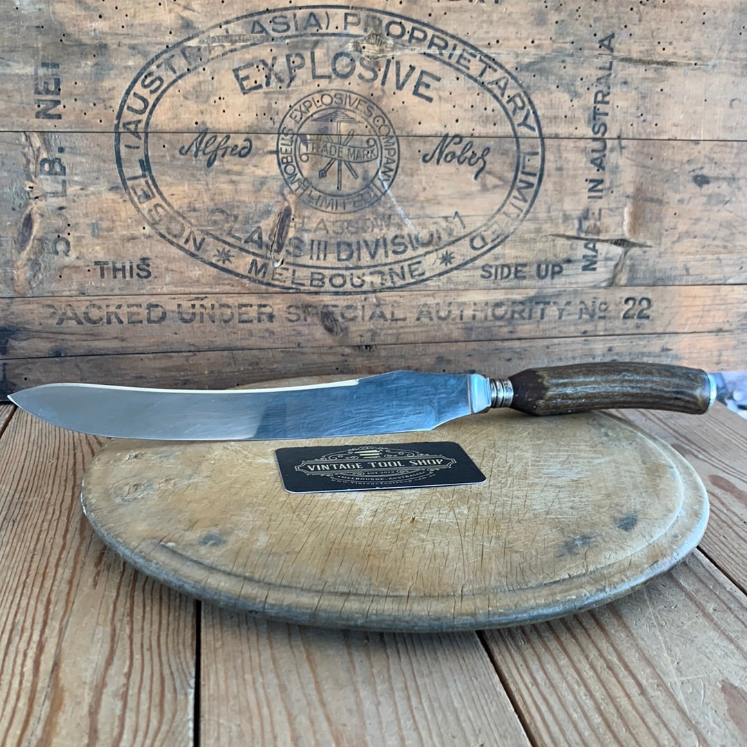 SOLD H624 Vintage 1922 WADE & BUTCHER Sheffield England carving knife with STAG HANDLE kitchen knives