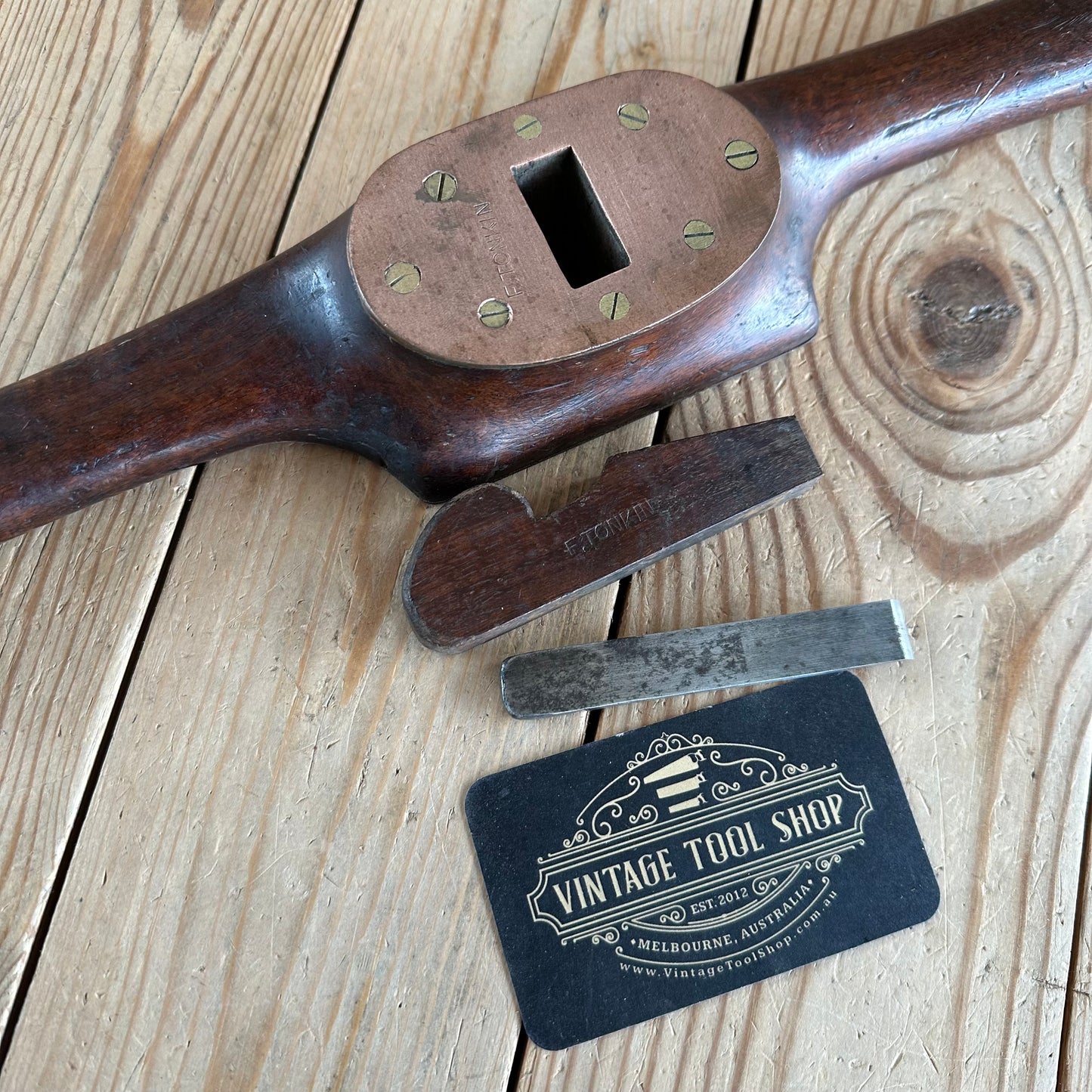 SOLD T7177 Vintage wooden FIDDLEBACK BLACKWOOD! COACH MAKERS Hand ROUTER