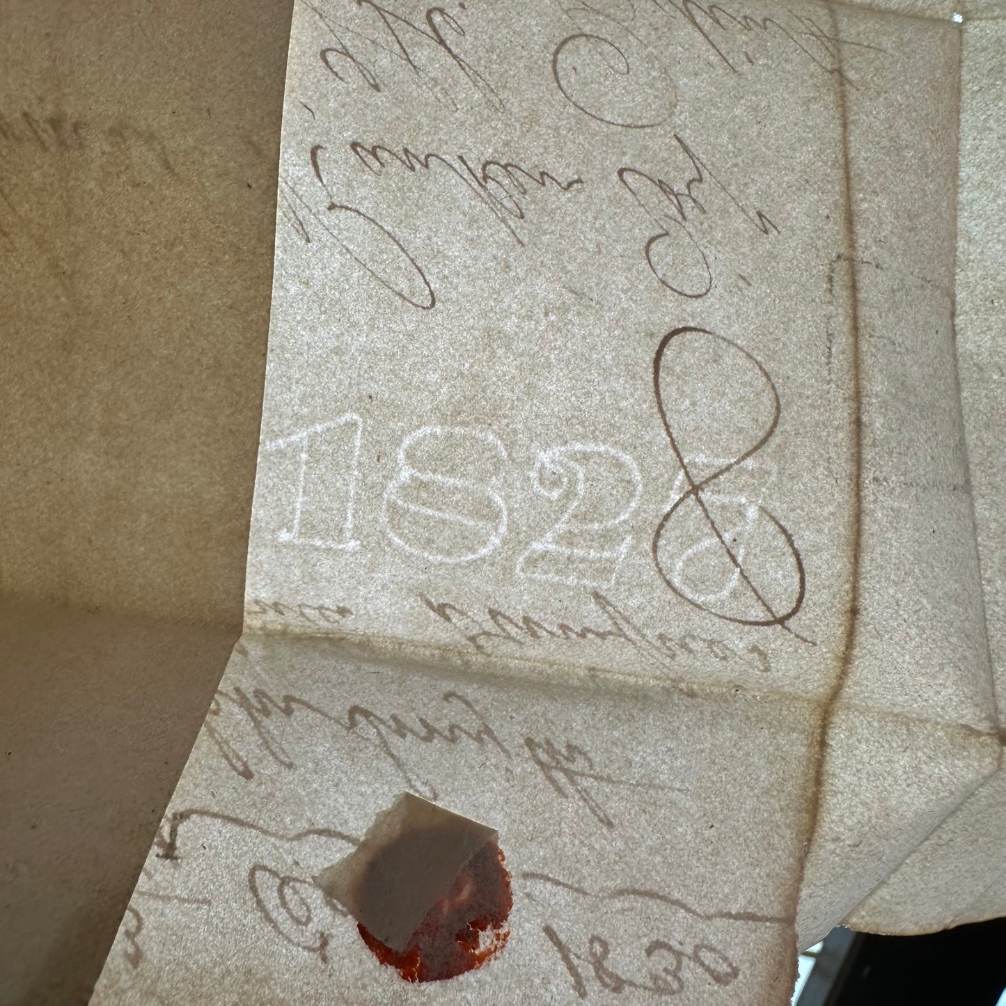 SOLD. T9122 Antique small fancy DRAFTING tools DRAWING SET in leather box & 1830s envelope