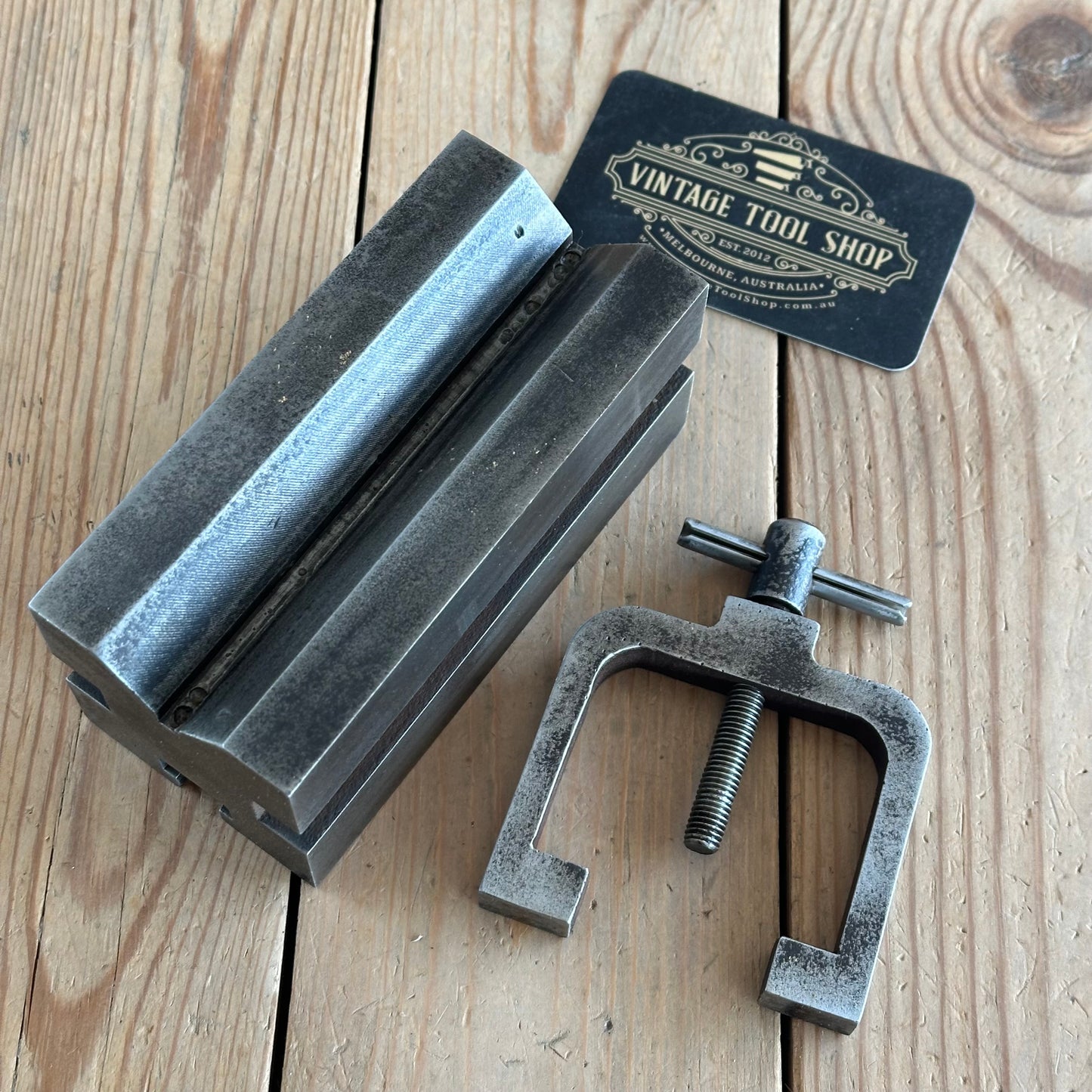 SOLD H1508 Vintage VEE V-BLOCK & Clamp Engineers Tool