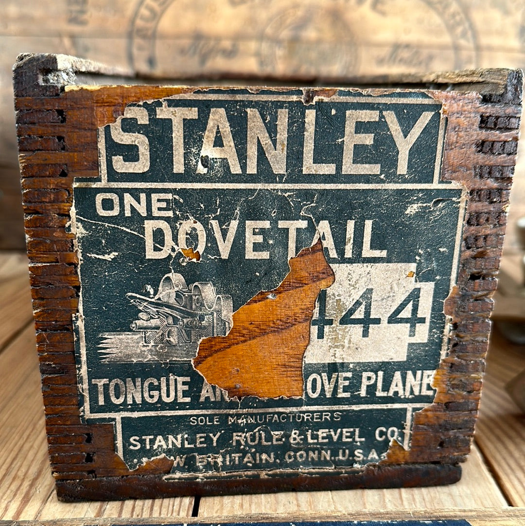 SOLD N1047 Vintage STANLEY USA No.444 Dovetail Tongue & Groove PLANE with cutters IOB
