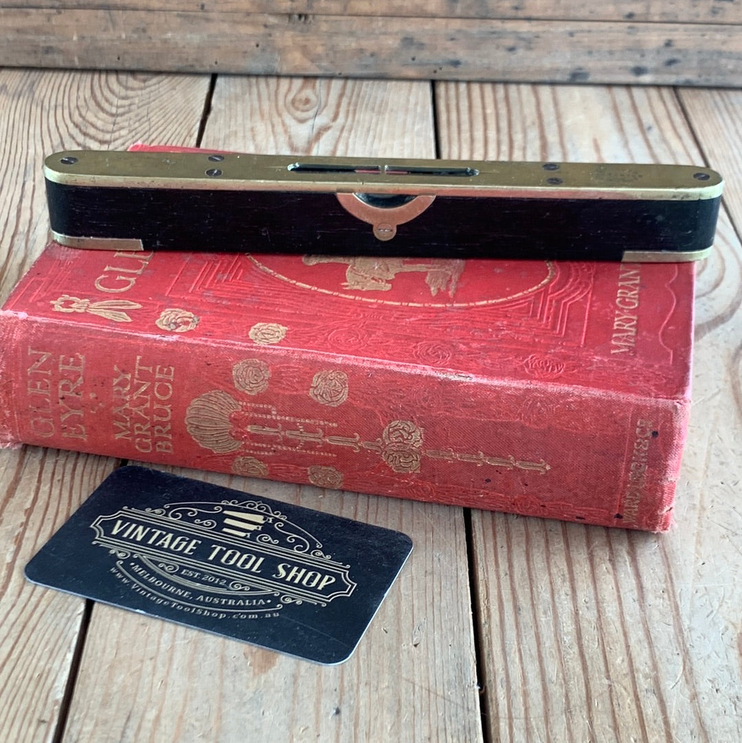 SOLD D638 Vintage fancy 8” EDWARD PRESTON England EBONY & BRASS LEVEL