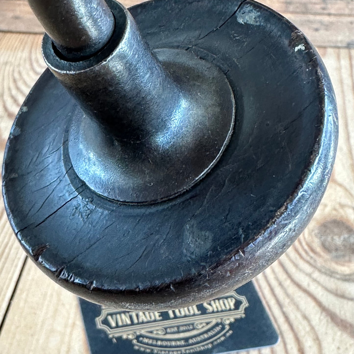 SOLD. T9817 Antique UNUSUAL PATENTED metallic BRACE Drill with COCOBOLO handle