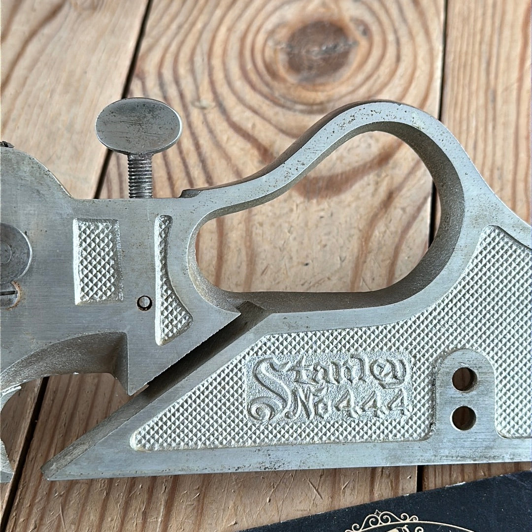 SOLD N1047 Vintage STANLEY USA No.444 Dovetail Tongue & Groove PLANE with cutters IOB