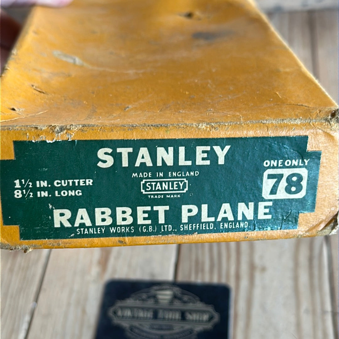 SOLD N596 Vintage STANLEY England No.78 Duplex REBATE Rabbet PLANE IOB