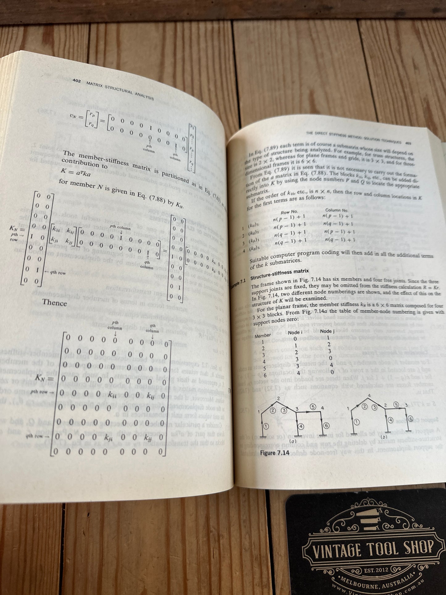 XBN160 Vintage 1971 BOOK MATRIX STRUCTURAL ANALYSIS by J.L.Meek