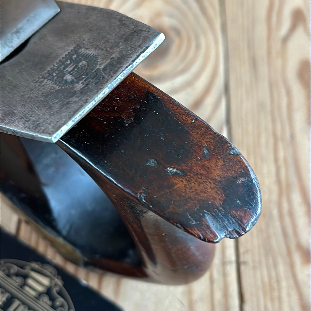 SOLD. N640 UNIQUE! Antique GUNMETAL & TAS BLACKWOOD infill SMOOTHING plane