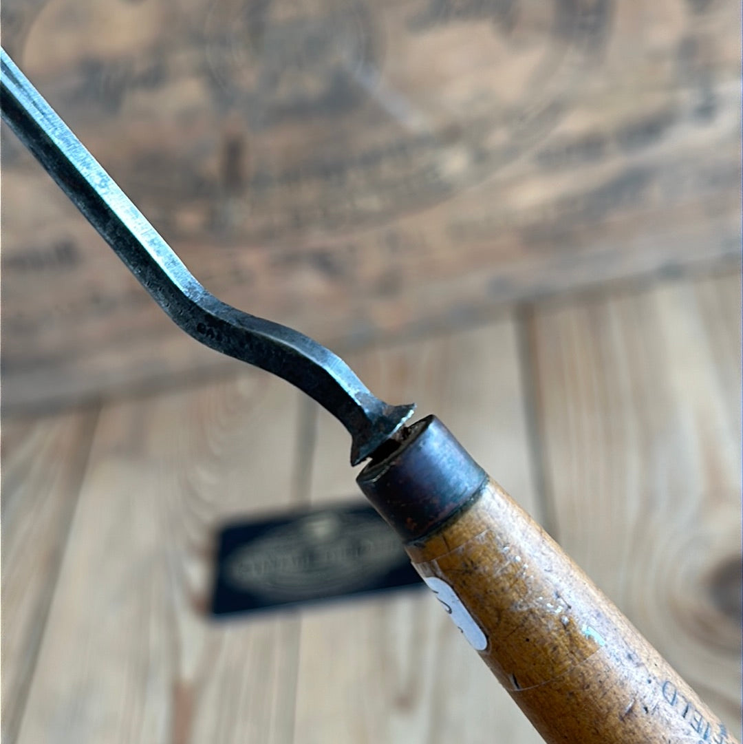 D1368 Vintage MARPLES England 1/4” cranked Paring GOUGE CHISEL