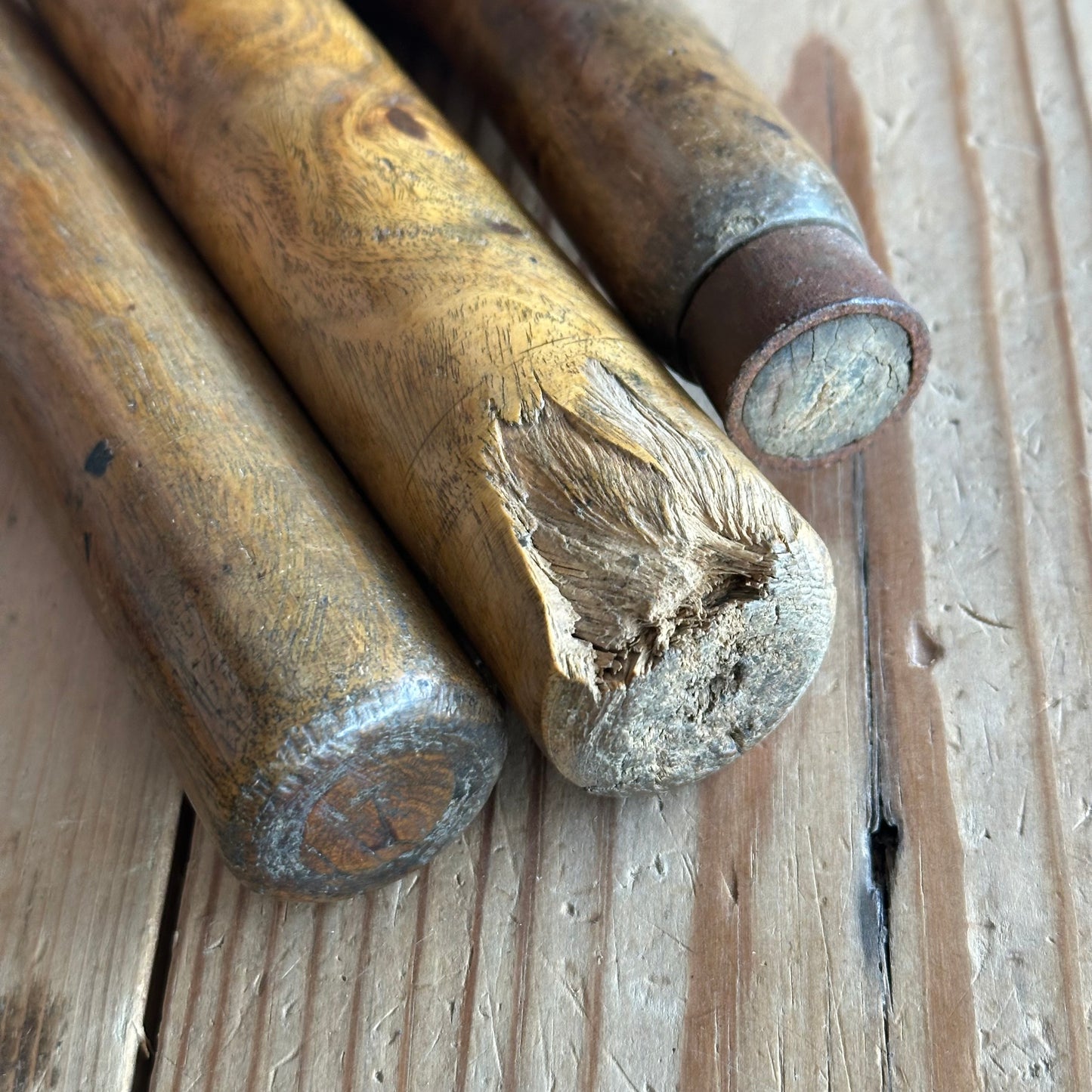 H2259 GORGEOUS PATINA! Vintage set of 9 LIGNUM VITAE & Boxwood DRESSING TOOLS plumbers mallet