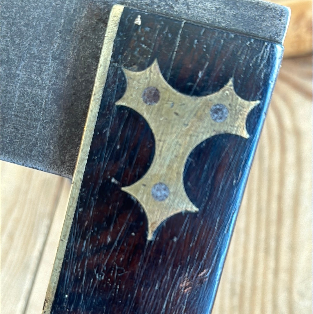 H910 Vintage Fancy ROSEWOOD & brass 8” SQUARE