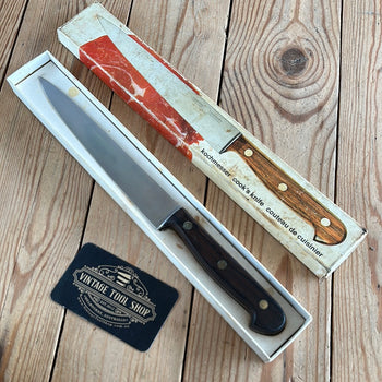 H627 Vintage FELIX SOLINGEN Germany stainless steel CHEFS KNIFE IOB with Rosewood handle
