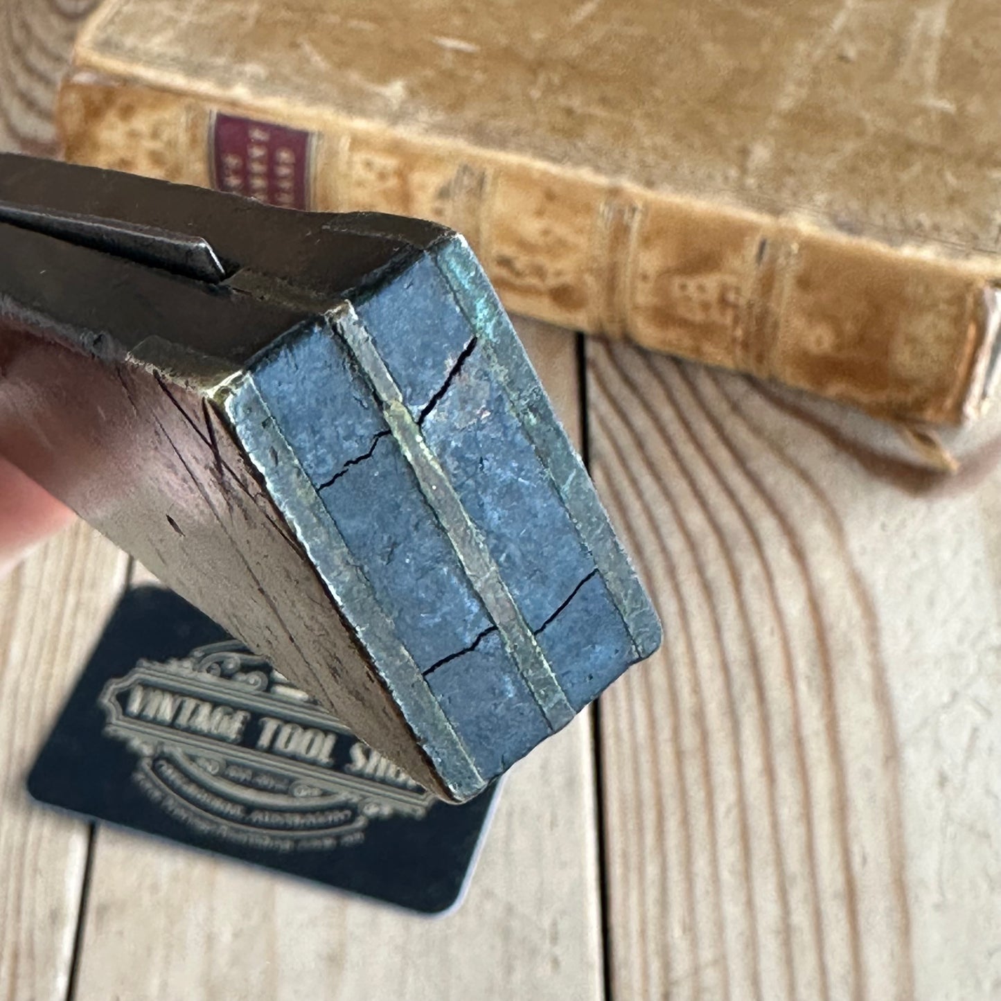 H1431 Vintage 9” EBONY & BRASS bevel