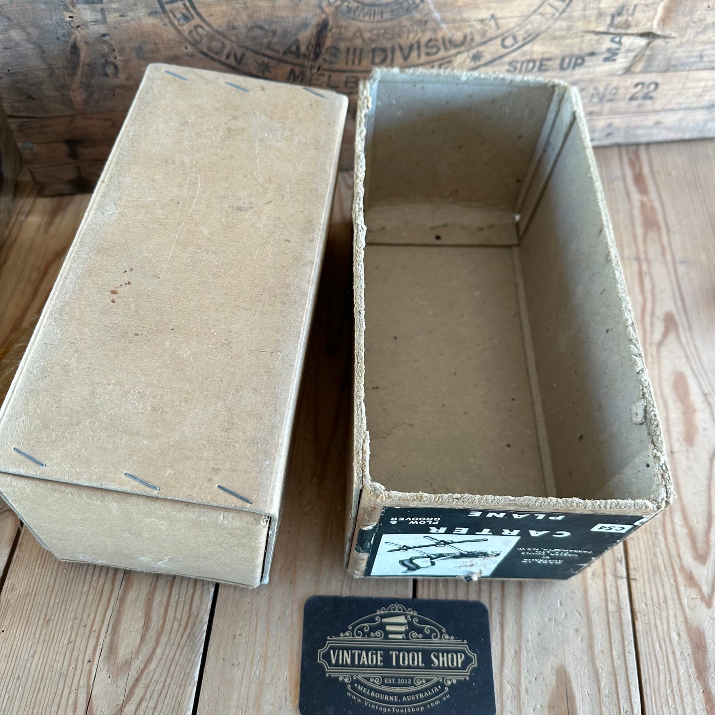 SOLD. N1282 Vintage COLLECTOR GRADE CARTER Australia No:C54 plow & groover PLANE with 8 x cutters IOB