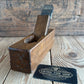 Y1663 Antique FRENCH Wooden Smoothing PLANE with fancy ESCAPEMENT display