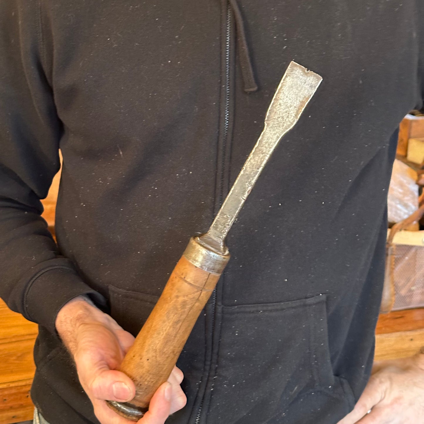 D1891 ANCIENT! Large antique 30mm EUROPEAN Carving CHISEL