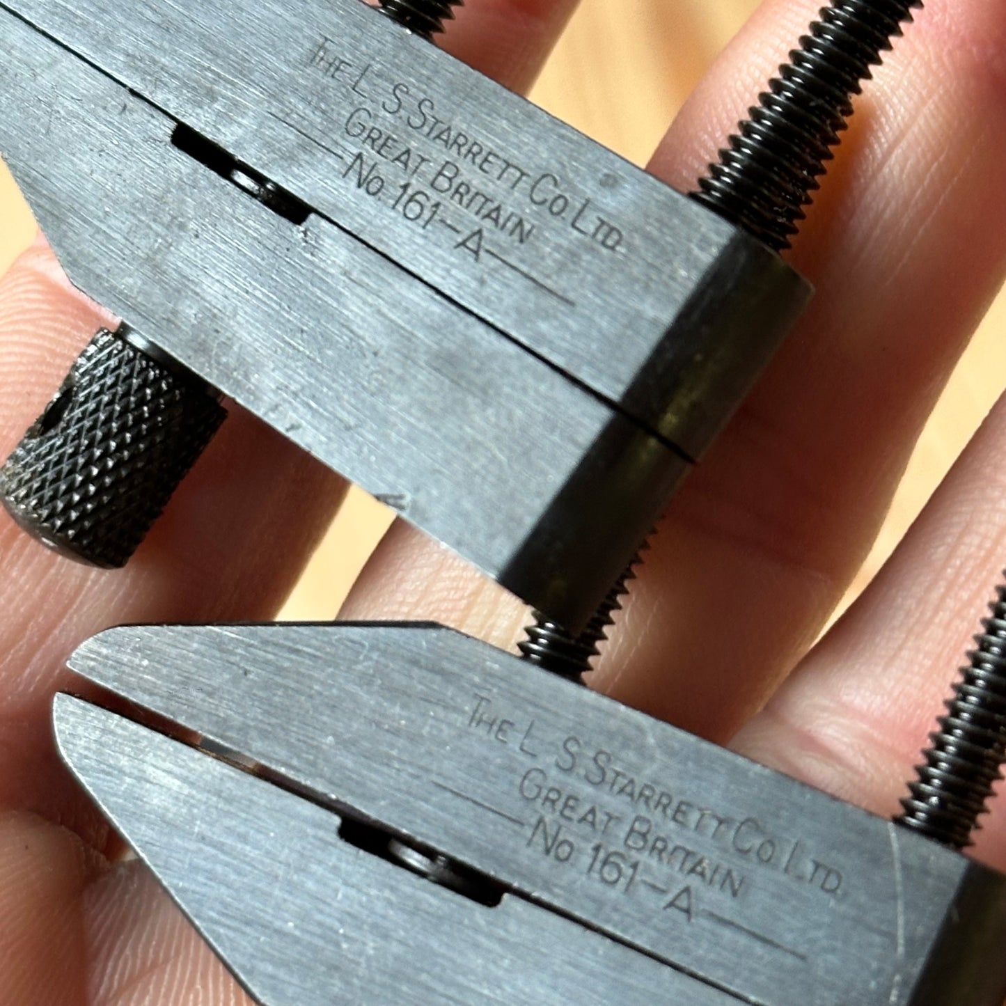 H2449 Vintage STARRETT USA No.161A pair of mini CLAMPS