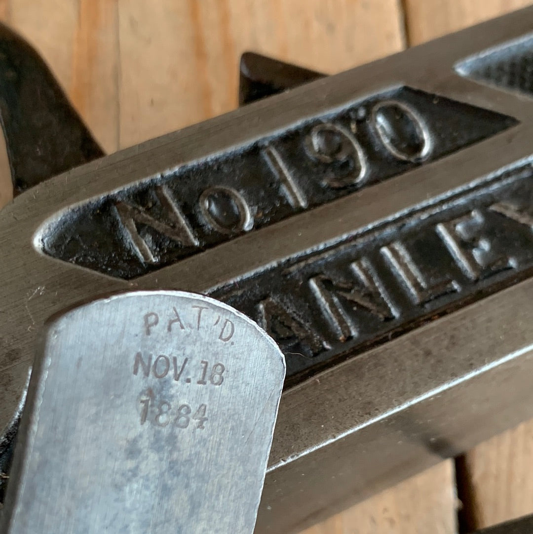 SOLD H250 Vintage STANLEY USA No.190 Pat 1884 rabbet REBATE plane