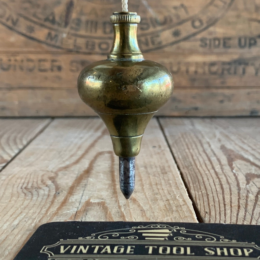 SOLD D32 Vintage brass PLUMB BOB by WILLIAM MARPLES Vintage Tool Shop