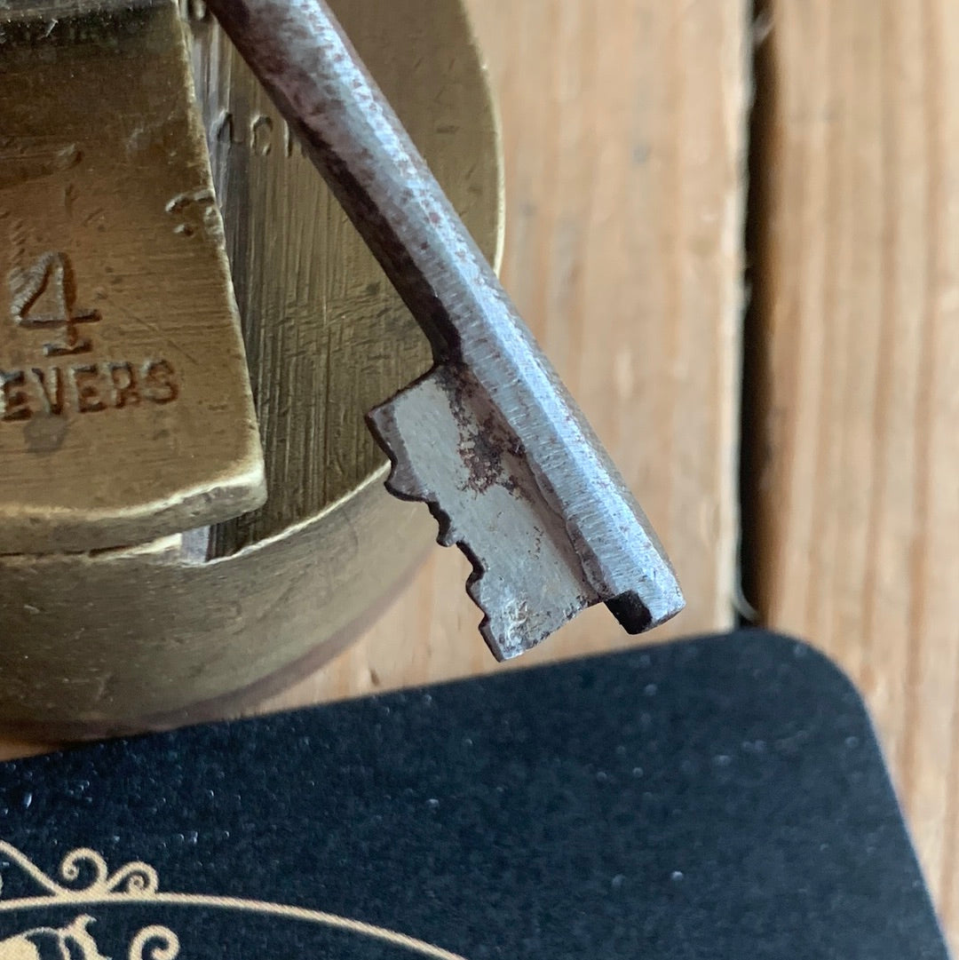 SOLD H86 Vintage small IMPERIAL brass PADLOCK & KEY