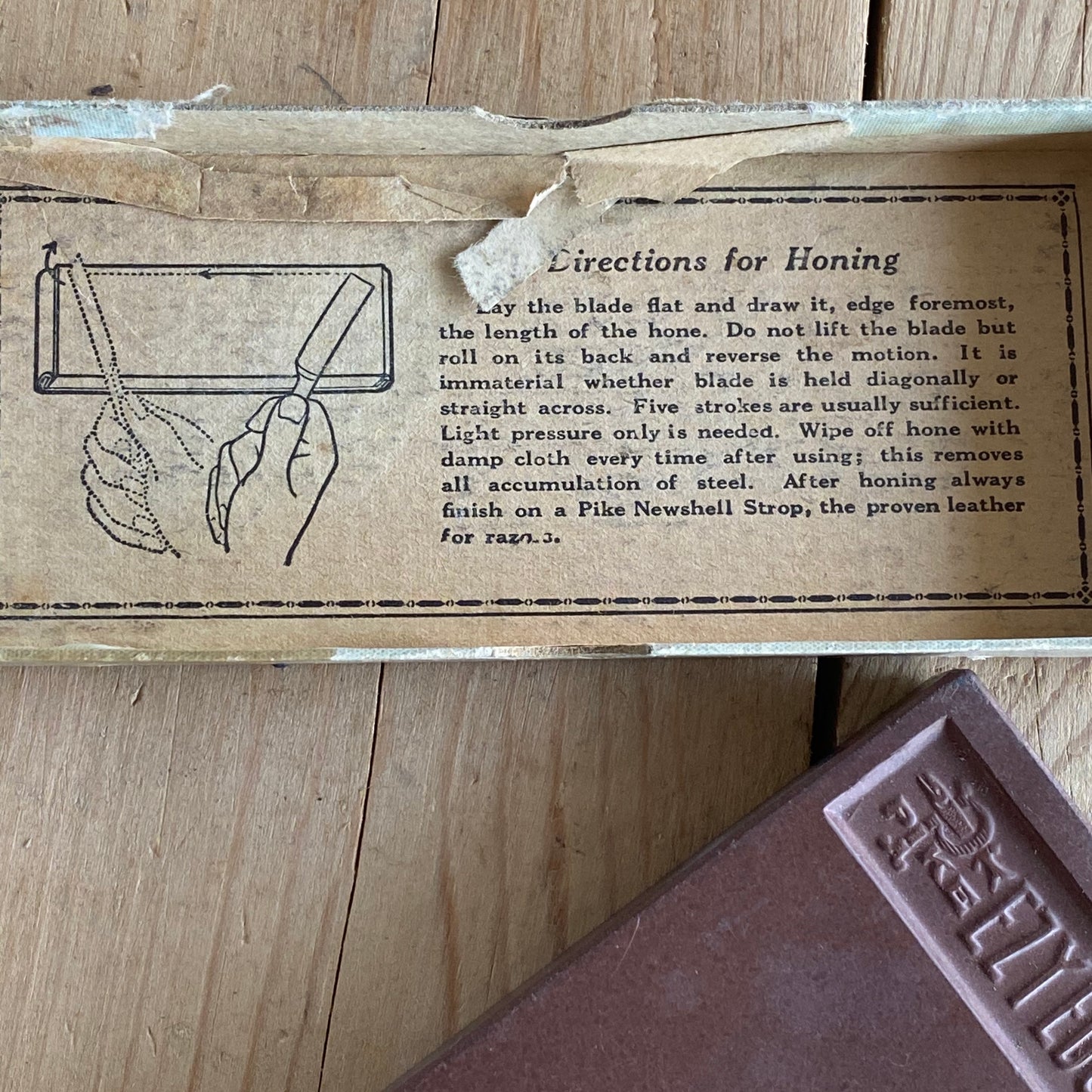 Antique PIKE EZY Edge Barber hone sharpening stone A37