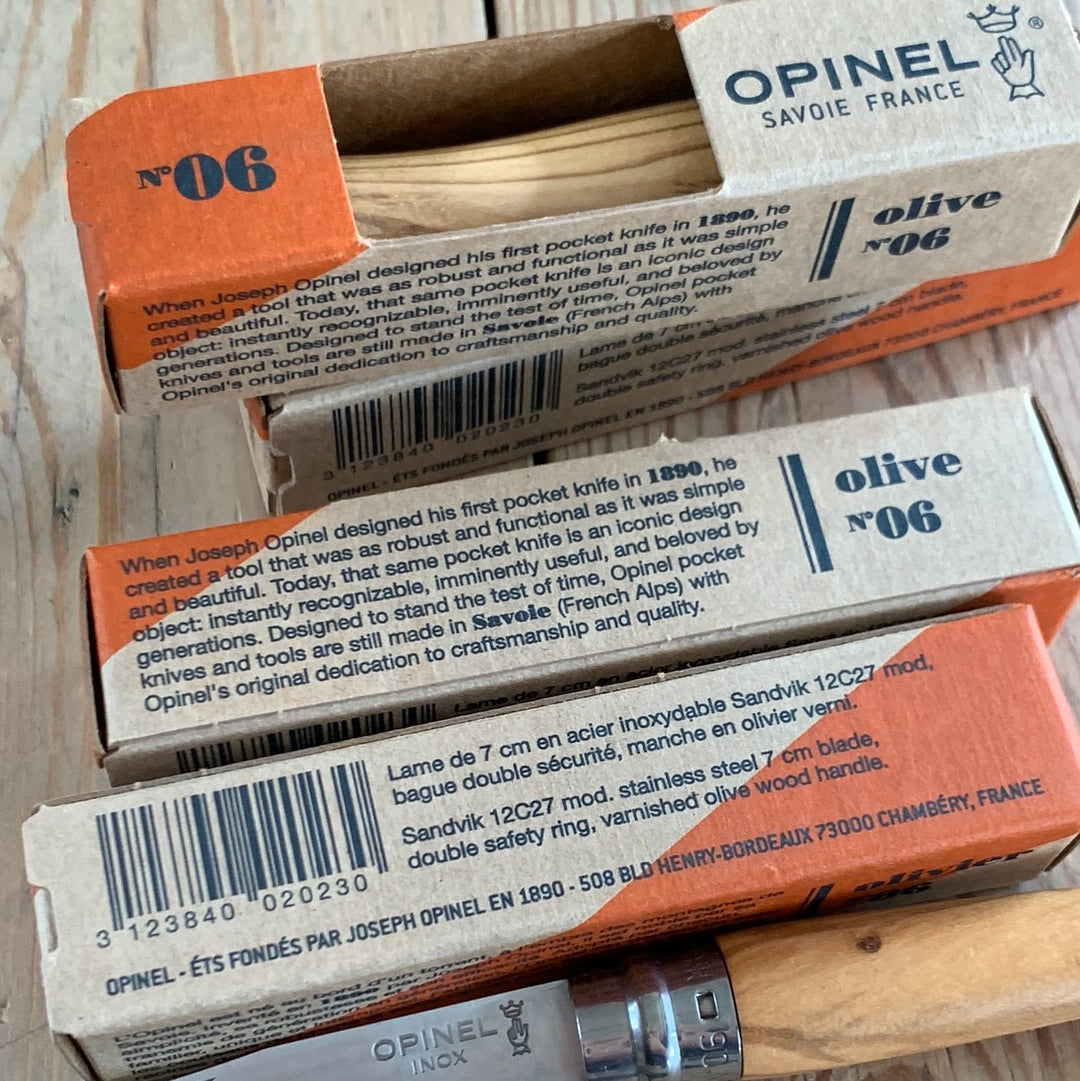 OPO6 NEW! 1x French OPINEL No.6 folding pocket KNIFE with OLIVE WOOD handle