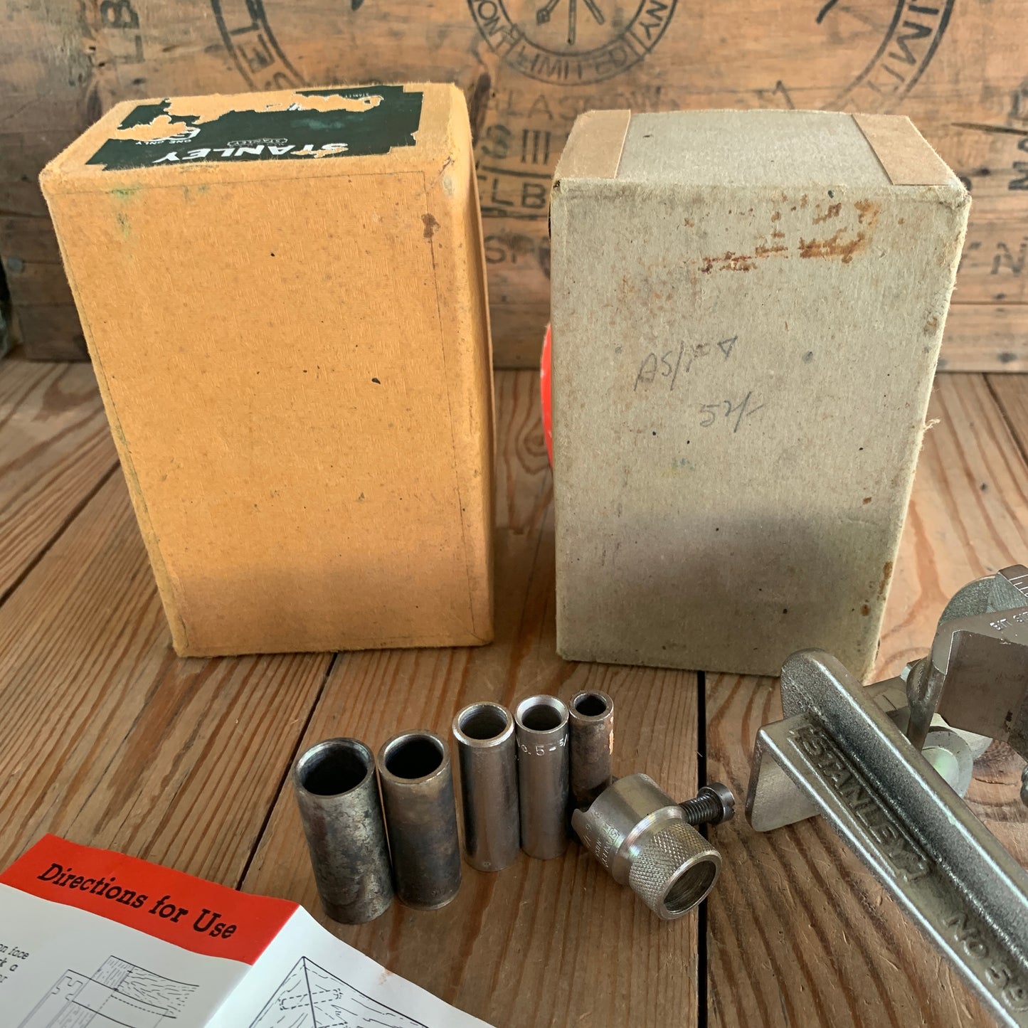 SOLD T9612 Vintage STANLEY USA No.59 Dowelling JIG with instructions & display box IOB