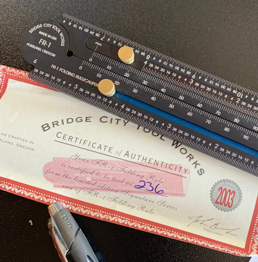 SOLD BC 2003 BRIDGE CITY TOOL works FR-1 folding RULE made in USA