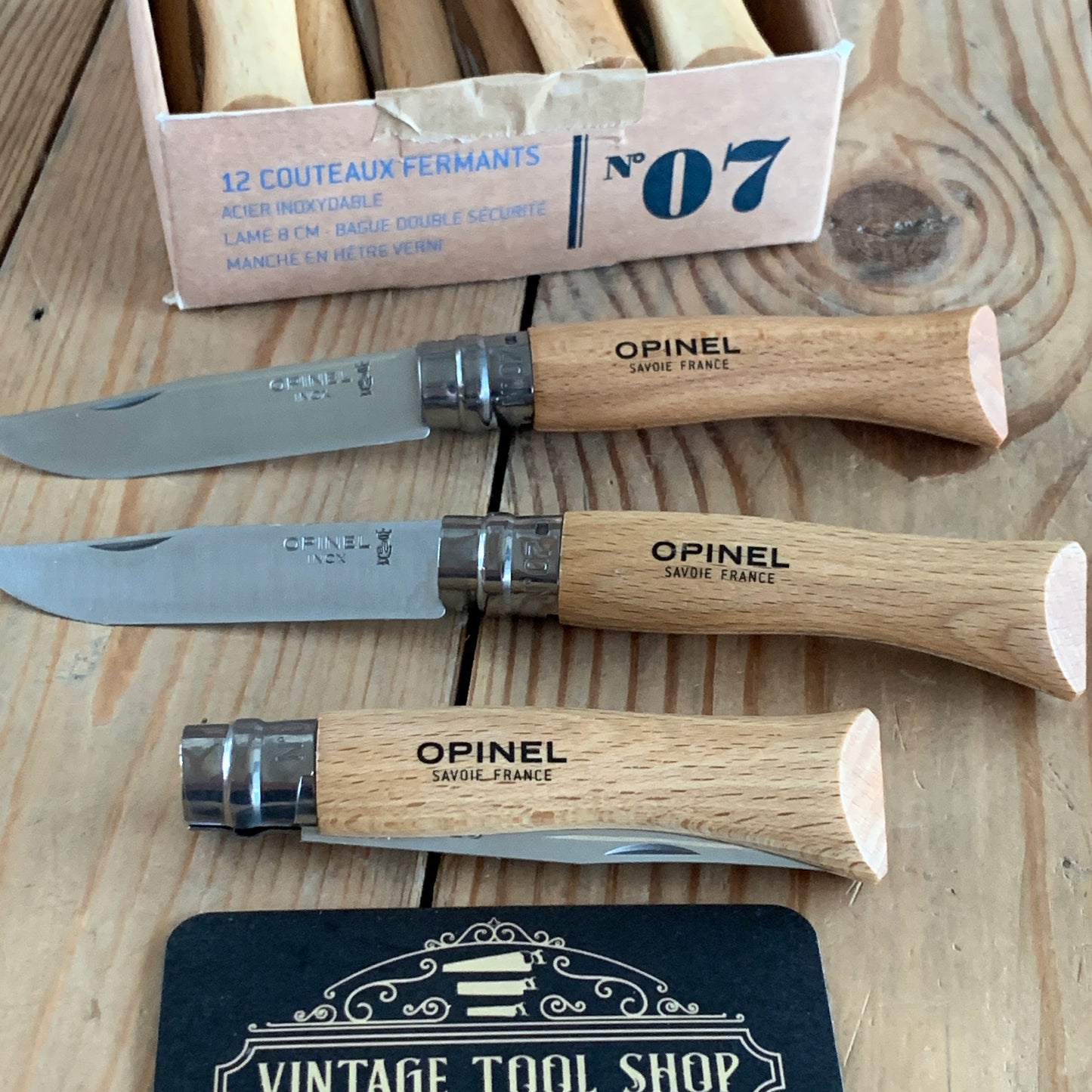 OP7 NEW! 1x French OPINEL No.7 folding pocket KNIFE Beech wood handle