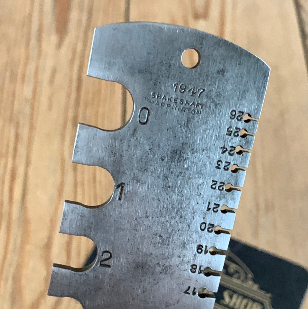 D358 Vintage 1x 1947 War Dep. BG SHAKESHAFT England WIRE GAUGE