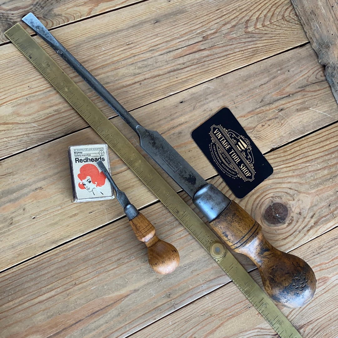 SOLD Vintage mixed set of 7 x I.Sorby Marples Footprint ENGLISH Cabinet SCREWDRIVERS T8373