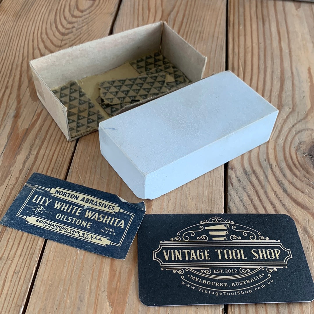 lily white washita sharpening stone Vintage NORTON LILY White WASHITA ARKANSAS natural sharpening stone – Vintage Tool Shop Pty Ltd
