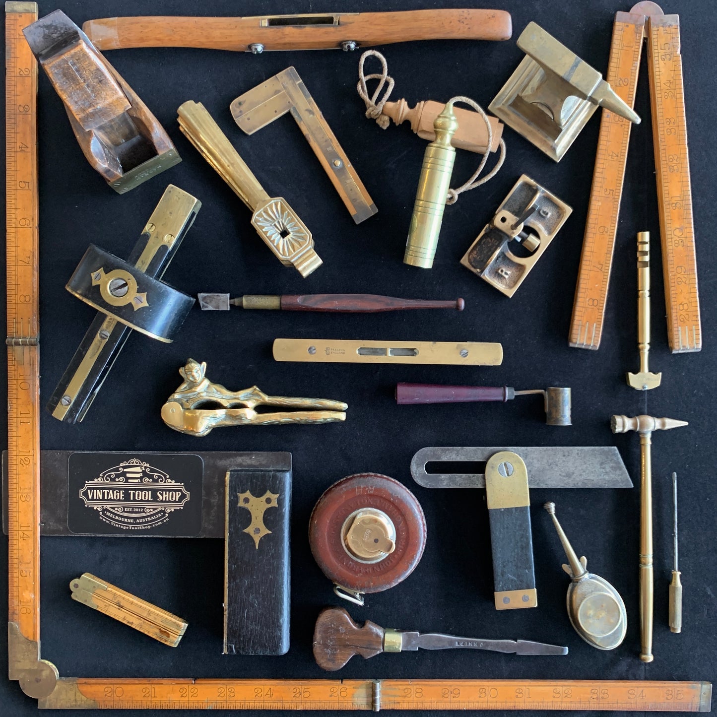 More beautiful antique & vintage Boxwood & Rosewood & Ebony & Brass TOOLS available in our VINTAGE TOOL SHOP