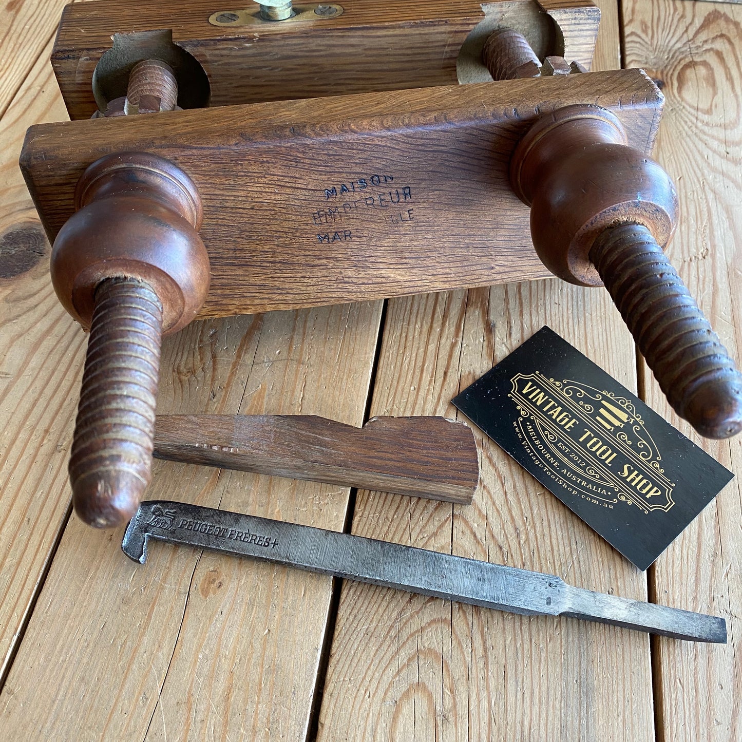 SOLD Antique FRENCH Screw Stem PLOUGH PLANE by EMPEREUR of Marseille Y1903