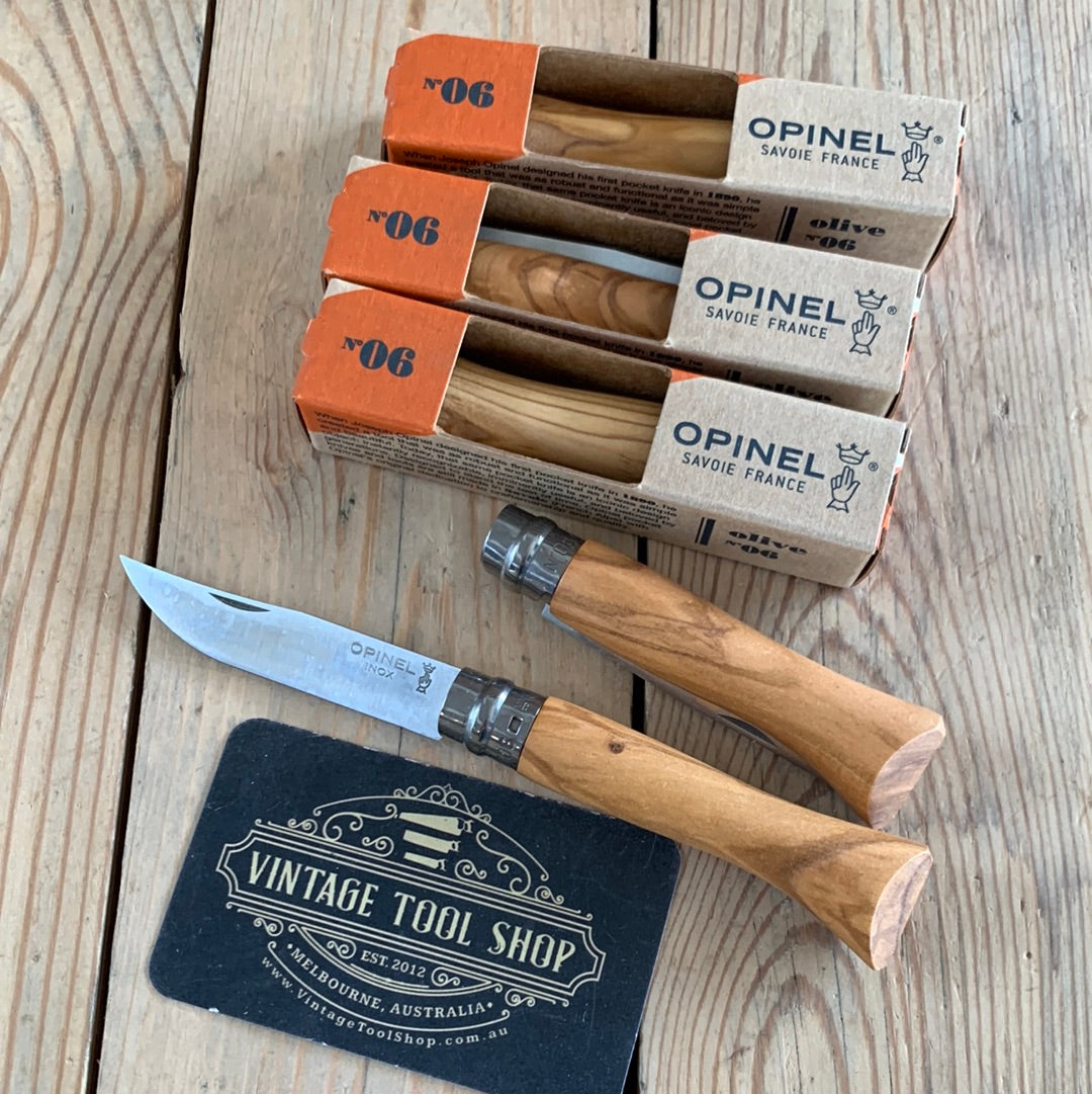 OPO6 NEW 1x French OPINEL No 6 Folding Pocket KNIFE With OLIVE WOOD H opo6-new-1x-french-opinel-no-6-folding-pocket-knife-with-olive-wood-h
