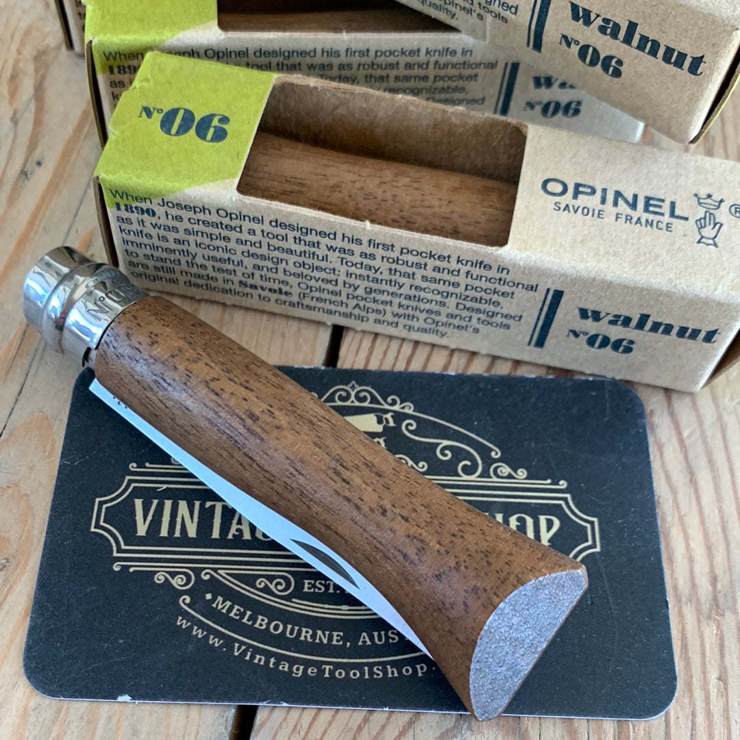 OPW6 NEW! 1x French OPINEL No.6 folding pocket KNIFE with WALNUT handle