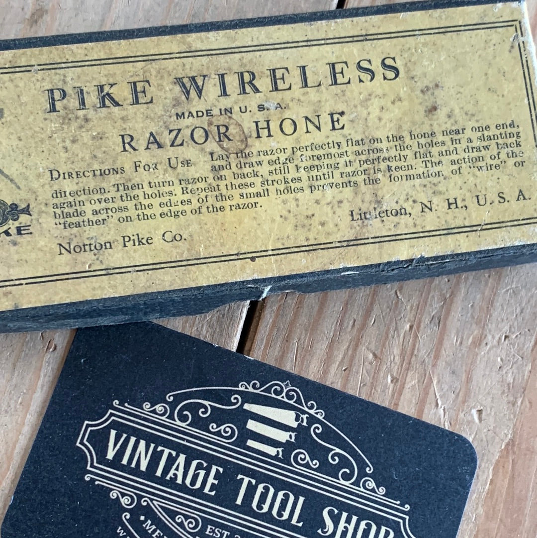 SOLD T510 Vintage PIKE WIRELESS barber razor HONE
