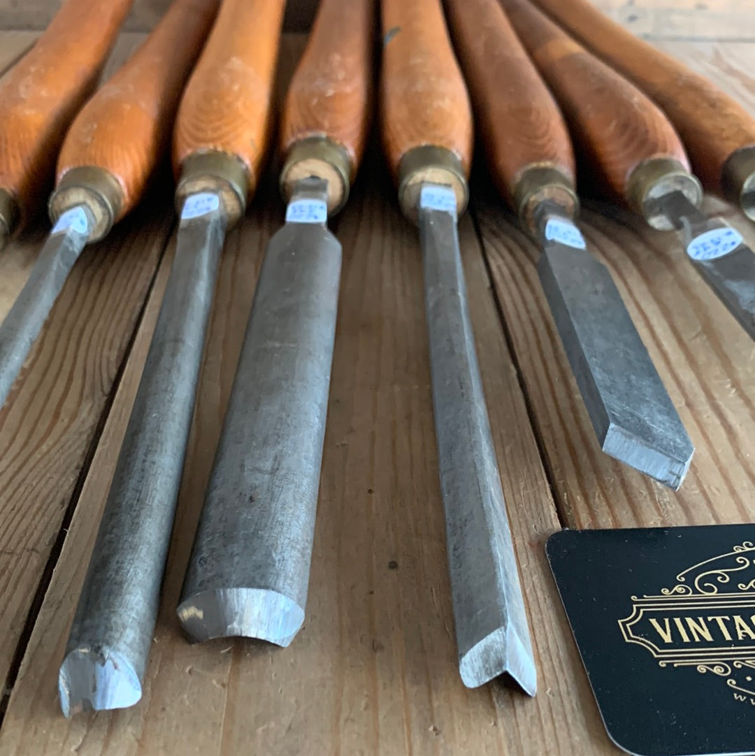 SOLD Z17-23 Vintage 8x Robert SORBY lathe turning chisels