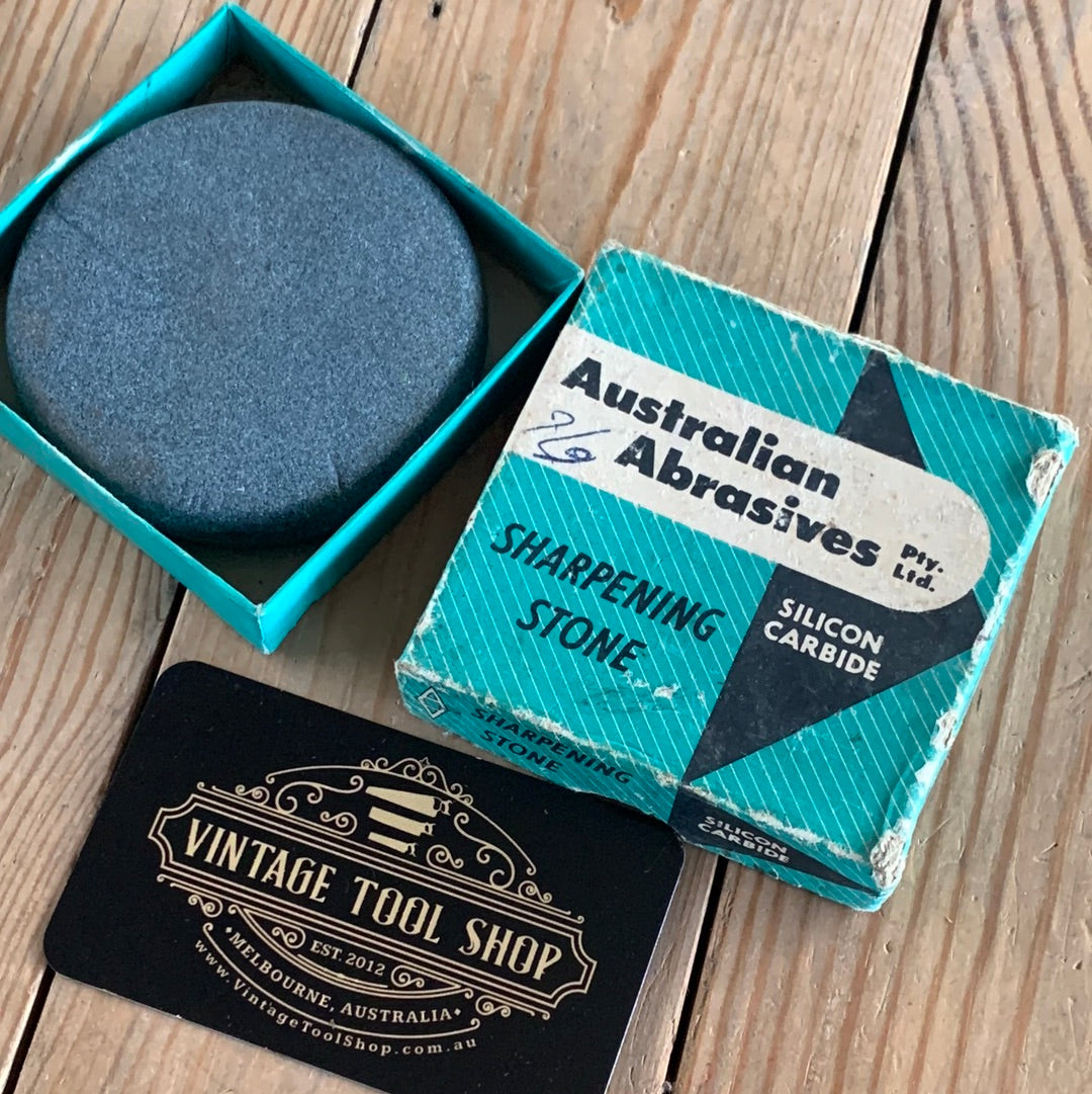 SOLD A257 Vintage AUSTRALIAN ABRASIVES Combination AXE Sharpening STONE IOB