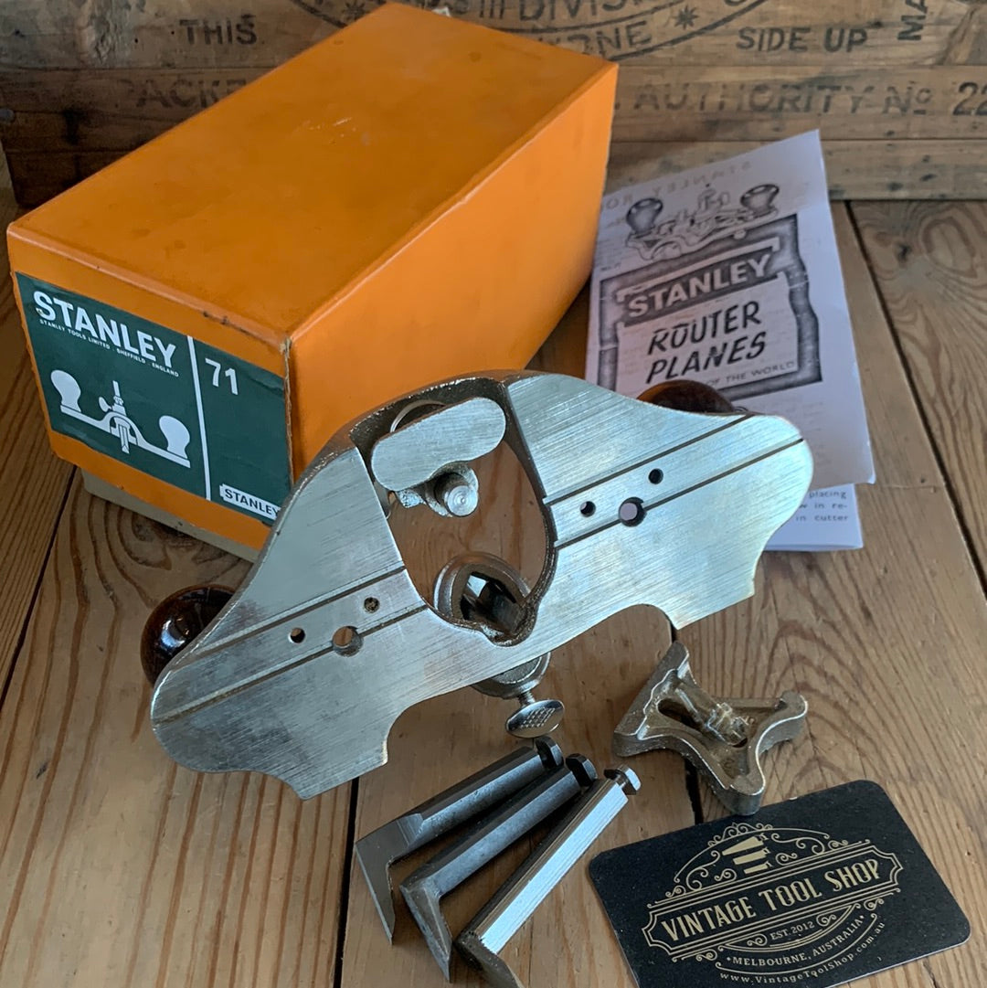 SOLD H219 Vintage STANLEY England No. 71 Router PLANE IOB