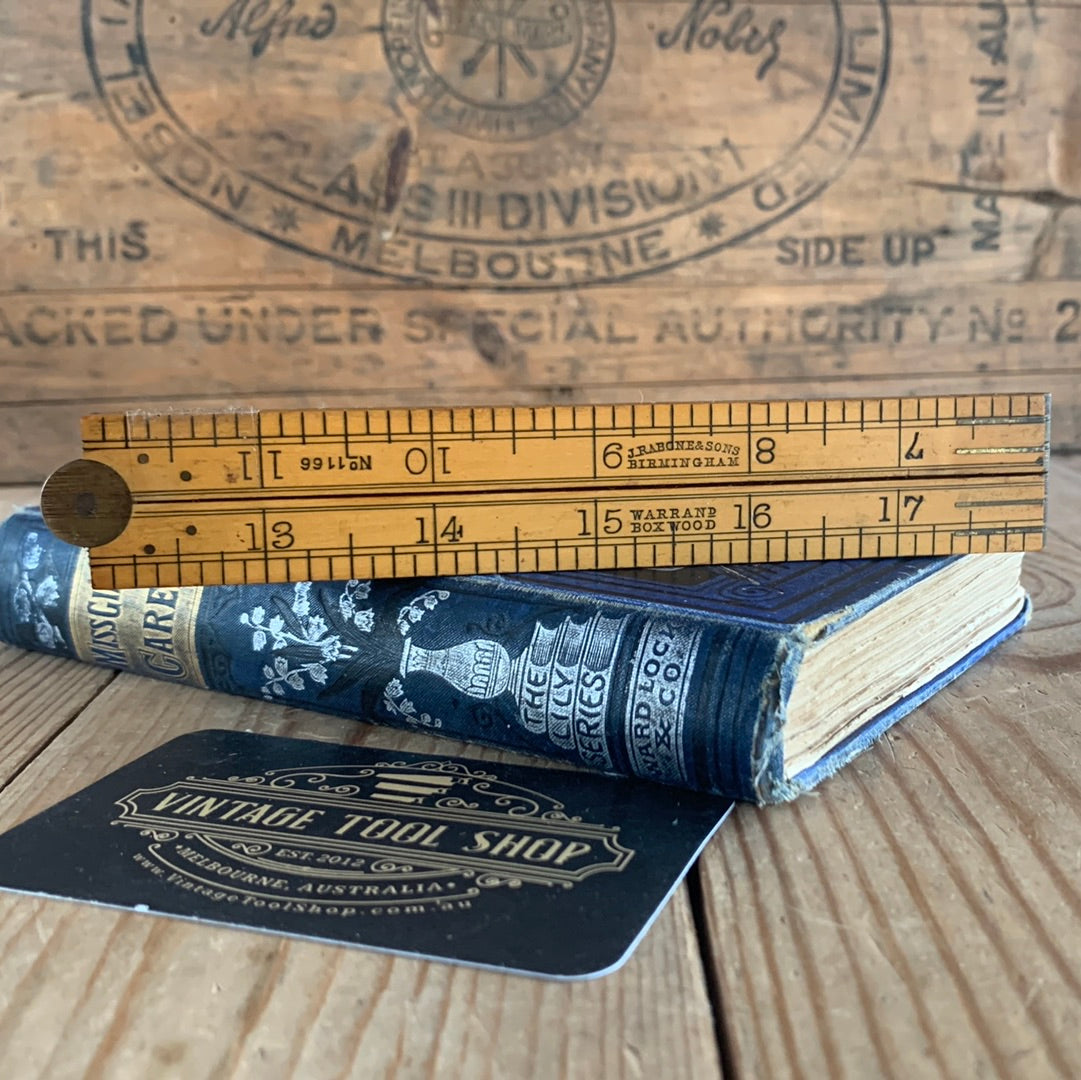 SOLD T7477 Vintage RABONE England No.1166 24” 2ft imperial BOXWOOD RULER