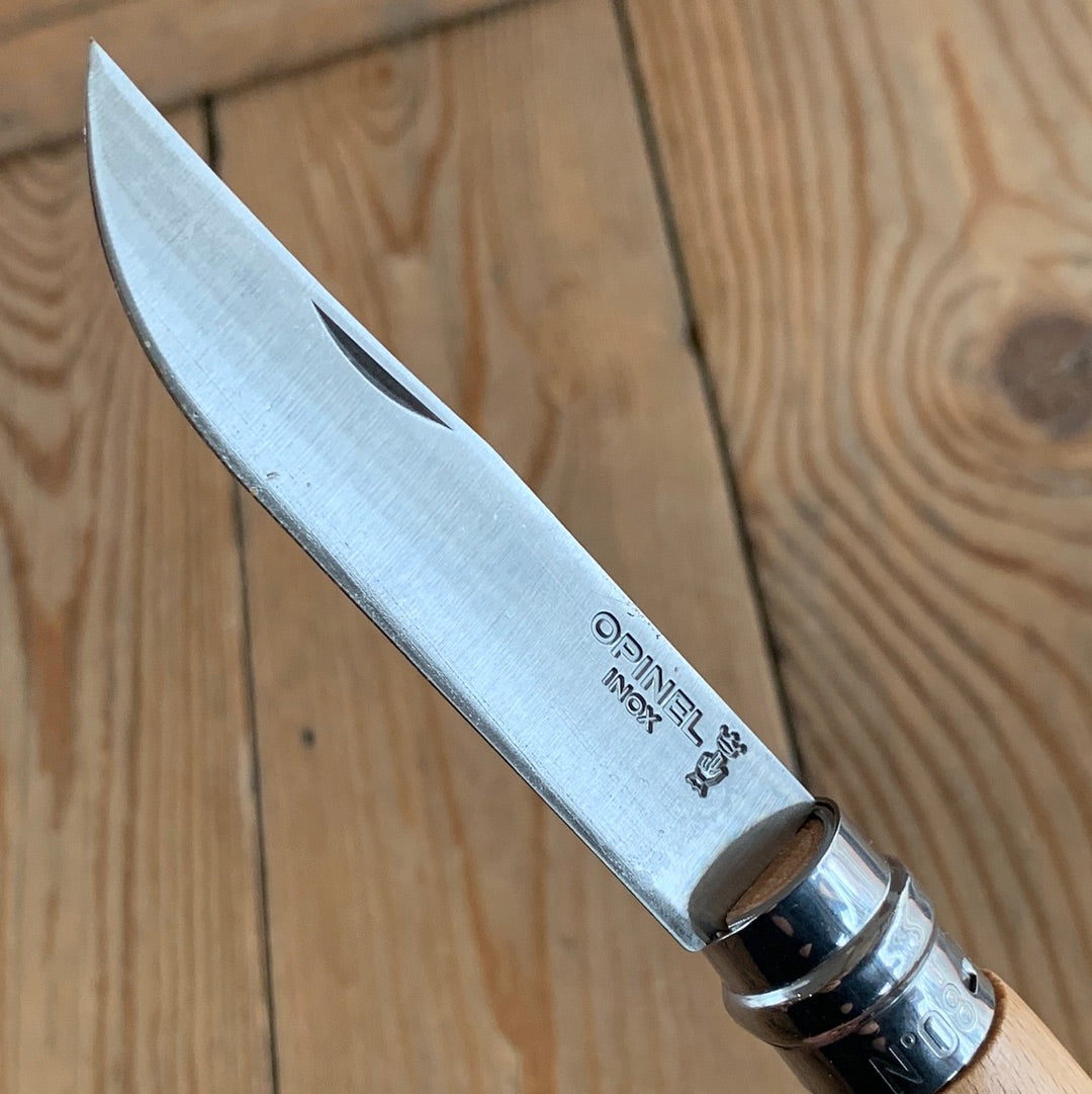 OP8 NEW! 1x French OPINEL No.8 folding pocket KNIFE Beech wood handle