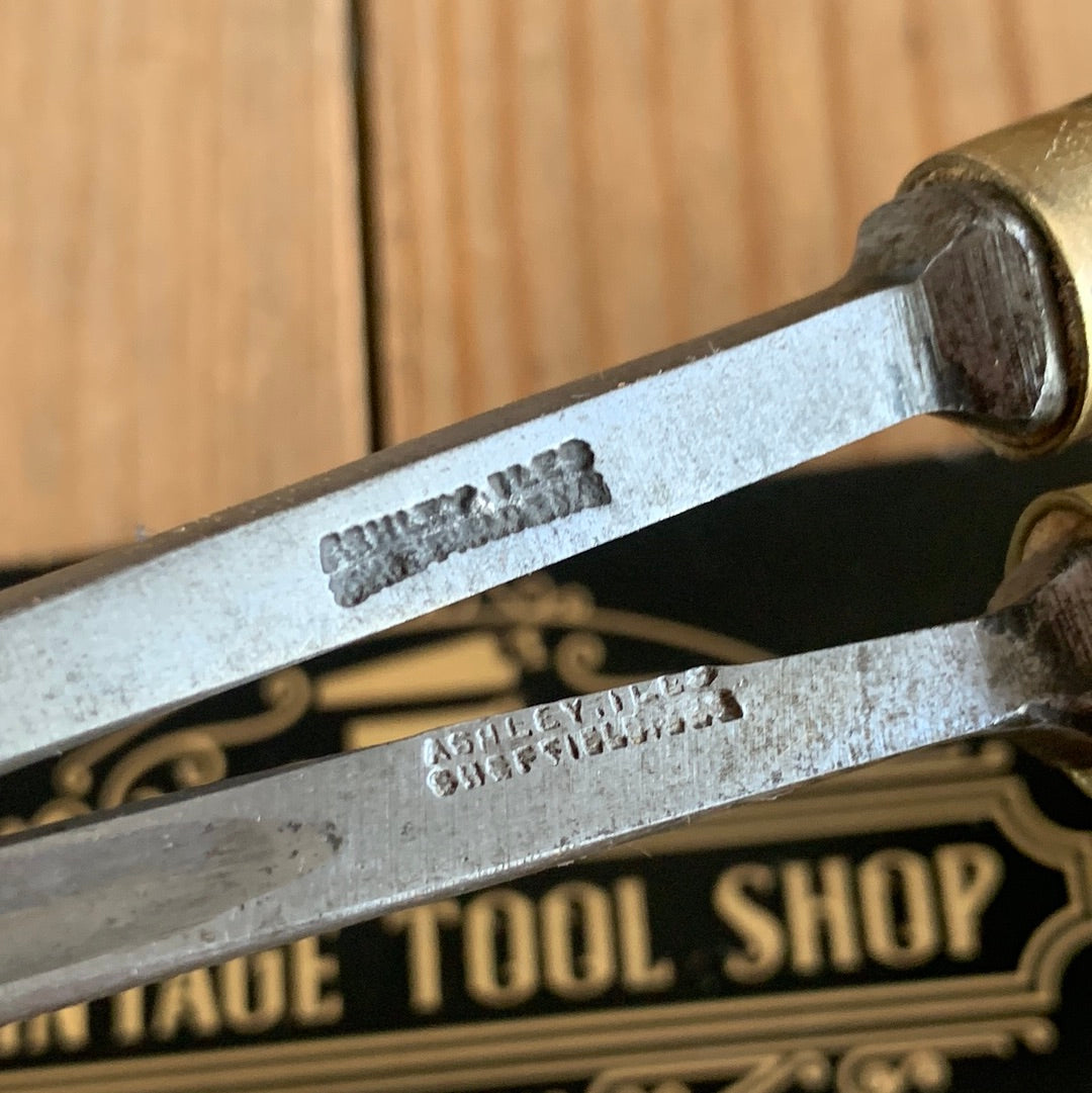 SOLD Z18-23 Vintage 7 x MARPLES & ASHLEY ILSE Paring Gouge CHISELS