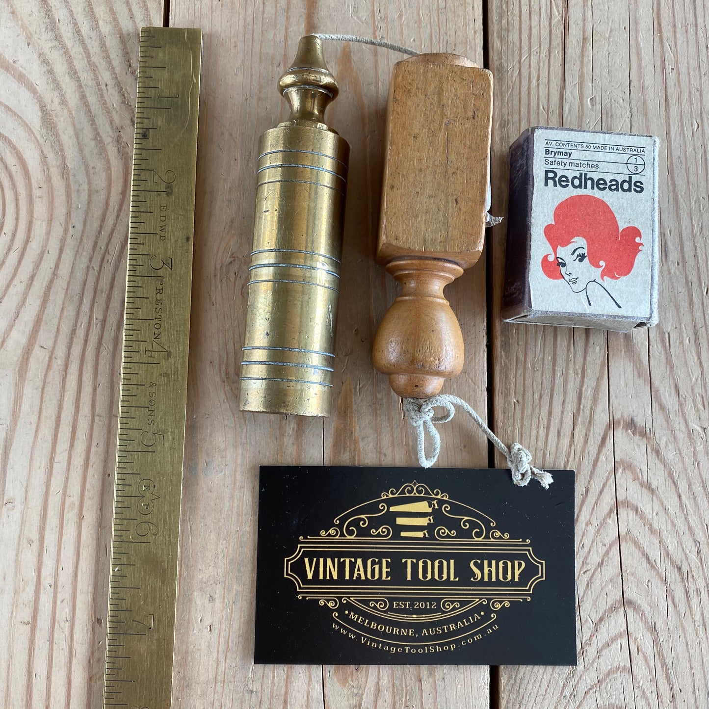 T3595 Antique FRENCH masons brass PLUMB BOB