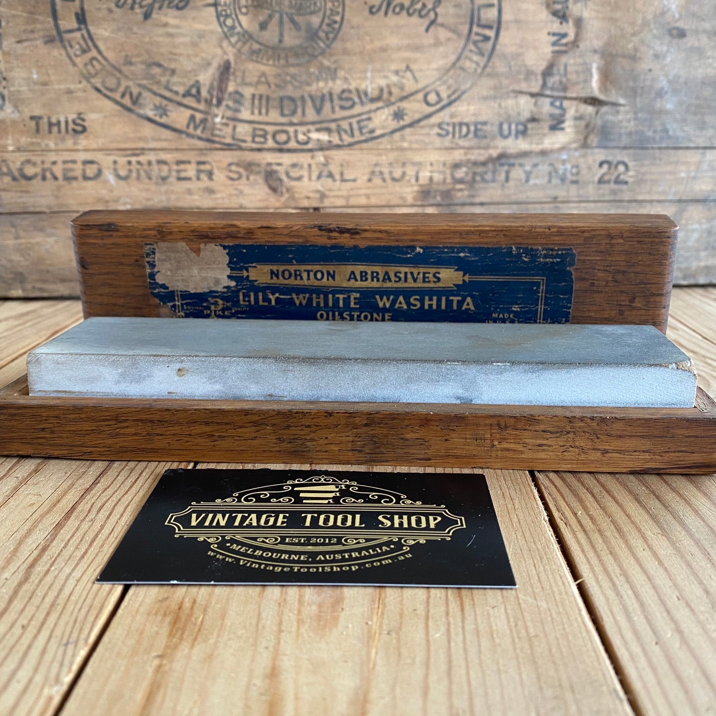 SOLD Vintage NORTON LILY WHITE WASHITA ARKANSAS natural sharpening stone A3